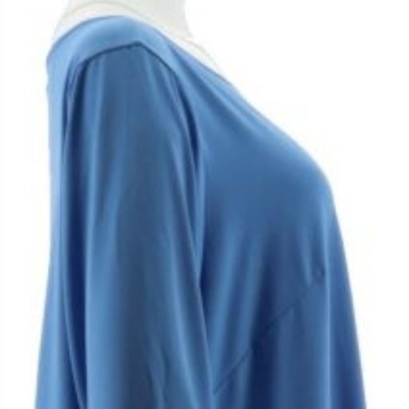 NWT JOAN RIVERS 3/4 SLEEVE PLEATED BACK TOP XXS- FRENCH BLUE - Picture 5 of 10